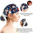 thumbnail image 3 of RATGDN Floral Color Tie Scrub Cap for Women Men, Nursing Hats with Buttons and Sweatband, Adjustable Elastic Working Caps Surgical Cap with Hair Bow - One Size Fits All, 3 of 6