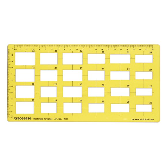 Traceease Geometric Drafting Rectangle Template Drawing Stencil, Designing Measuring Ruler