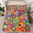 thumbnail image 2 of Homewish Teens Colorful Circle 4-Piece Full Size Sheets,Abstract Geometric Bed Sheets,Minimalist Mid Century Lightweight Sheet Sets,Super Cozy Room Decor, 2 of 7