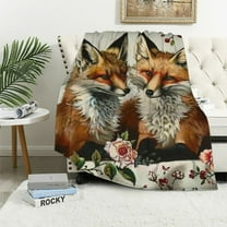 Shiartex  Cute Fox Blanket Just A Girl Who Loves Fox Flannel Throw Blankets Bed Bedding Couch Decor Gifts for Kids Boys Girls Toddler Adults  40x50in