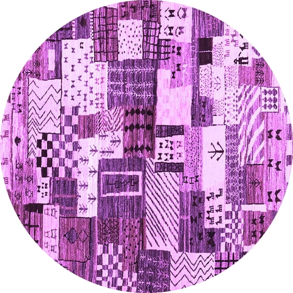 Ahgly Company Indoor Round Southwestern Purple Country Area Rugs, 8' Round