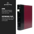 thumbnail image 5 of Bellagio-Italia 3-Ring Office Binder - Burgundy - Leather - 225-Sheet Storage Capacity - File Storage for Presentations, Documents - Blank Index Plate on Spine for Custom Labeling - 1 Pack, 5 of 7