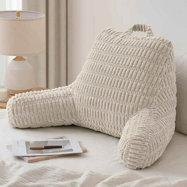 Almohada Grande para Lectura Blissful Diary con Espuma viscoelástica, Blanco Marfil
