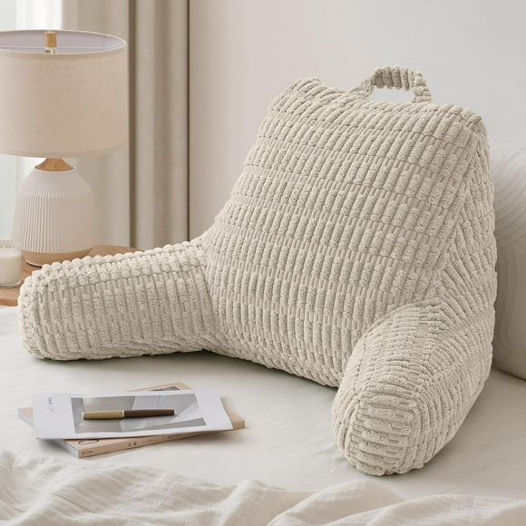 Almohada Grande para Lectura Blissful Diary con Espuma viscoelástica, Blanco Marfil