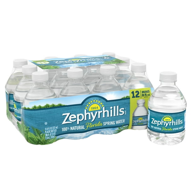 Zephyrhills Brand 100 Natural Spring Water, 8ounce mini plastic