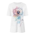 thumbnail image 4 of Birdeem Blouses pour Femmes Mode Féminine Imprimée Manches Courtes Blouse Col Rond T-Shirt Tops Décontractés, 4 of 12