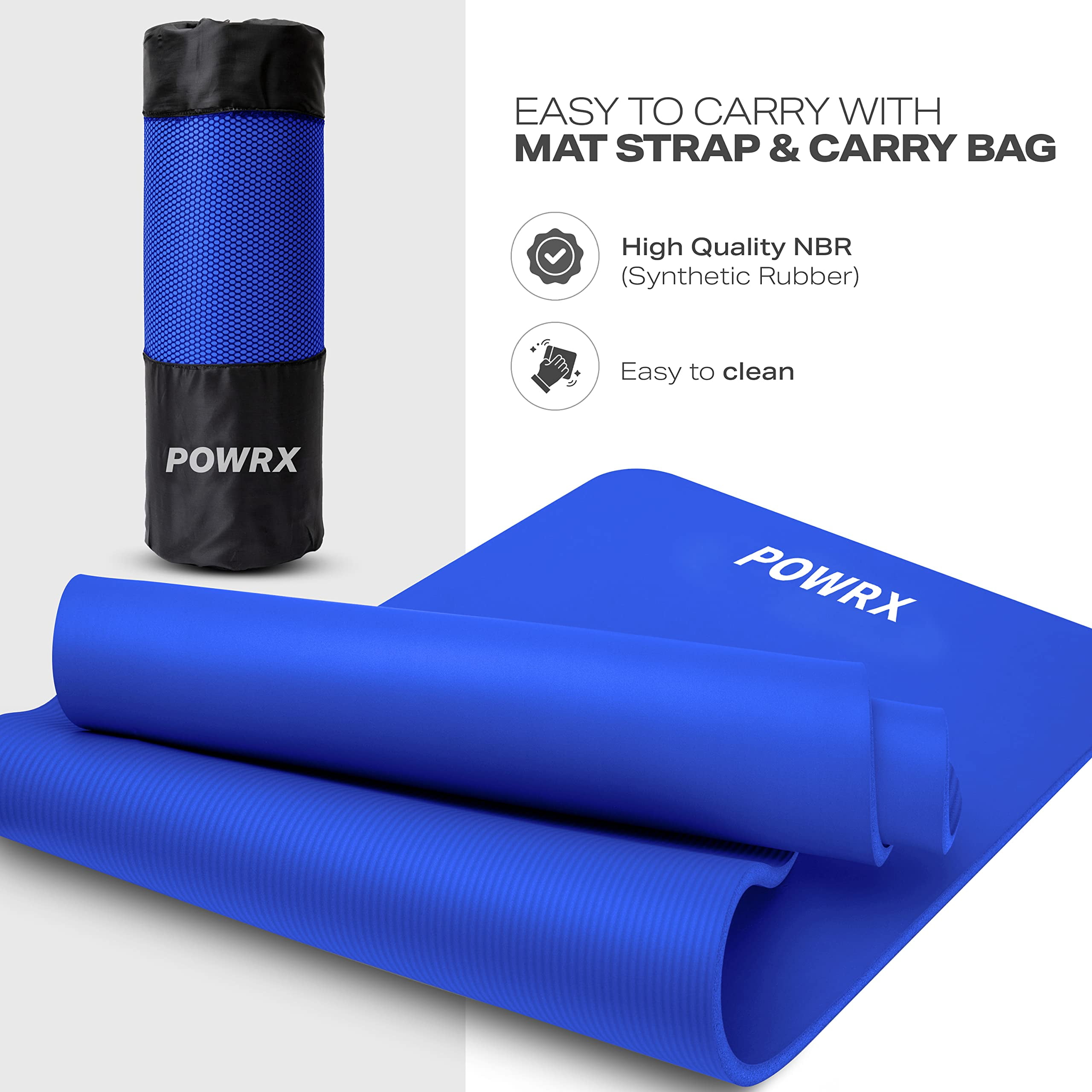 POWRX Gym Mat, Set of 6 incl. Carry Strap + Bag + Workout I Training Mat  Yoga Mat Phthalate Free (Green, 190 x 60 x 1.5 cm) : : Sports &  Outdoors