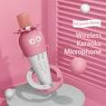 thumbnail image 2 of yeacher Pink Wireless Bluetooth Microphone with LED Lights, 1800mAh Battery, Echo Effect, and 7-Color Display for Home Entertainment, 2 of 6