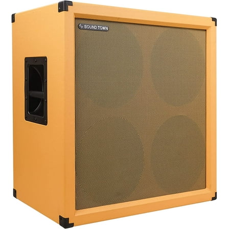 Sound Town 4 x 12" 260W Guitar Speaker Cabinet, Birch Plywood, Orange Tolex, Wheat Cloth Grille (GUC412OR)