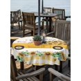 thumbnail image 2 of Outdoor Tablecloth with Umbrella Hole for Patio/Picnic/Party/Camping, Yellow Sunflowers Waterproof Table Cloth Round Cover Washable, Summer Spring Botanical Truck Bees Check (Dia 60"), 2 of 9