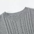 thumbnail image 4 of IVEYRTF Girls Solid Color Jacquard Knitted Dress Sweater Long Sleeve Round Neck Fall Winter Casual French Everyday Outfit for Kids 3-8 Years(Gray,5 Years), 4 of 8