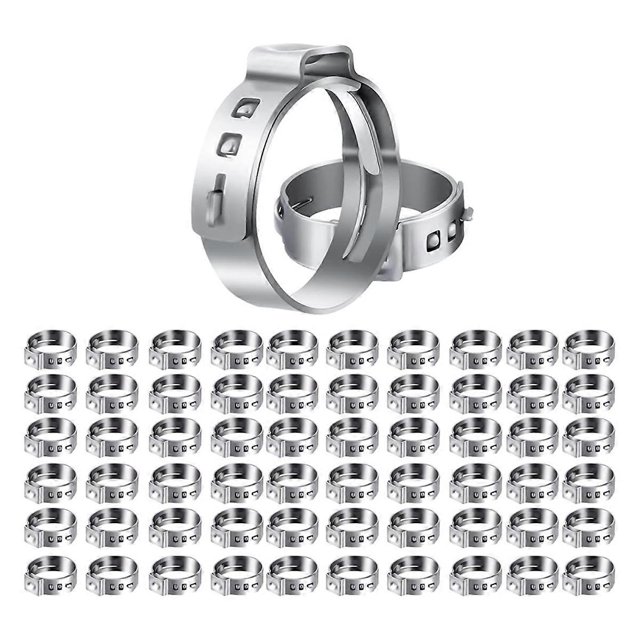 60PCS 3/4 Inch PEX Clamps, Stainless Steel Single Ear Hose Clamps