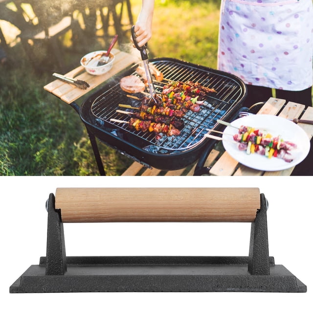 Cast Iron Griddle Press, Meat Press Cast Iron Panin Grill Press, For Kitchen BBQ Press Barbecue Accessory Barbecue