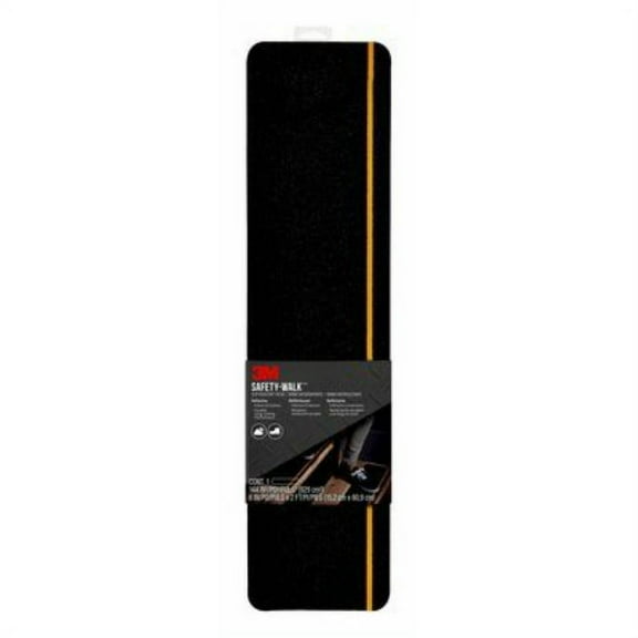3M 600BY-T6X24 Safety-Walk Slip Resistant Tape, Black, Reflective Tread, 6-in. x 24-In. - Quantity 1