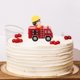 thumbnail image 3 of EeaseMX Adorno para tarta de cumpleaños de niño, diseño creativo de camión de bomberos, 3 of 7