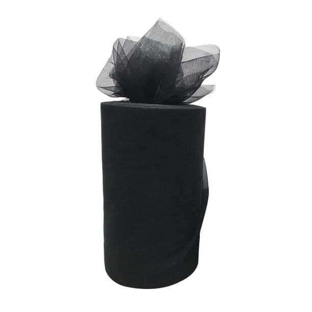 Ounissouiy Carrete de rollo de tul para decoración de bodas, manualidades y eventos, rollos de tul de amplia aplicación De coser negro