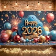 thumbnail image 3 of Colorful Theme New Year Banner Gold Lettering 2026 Banner Star Decorated Balloon Pattern Happy New Year Banner for New Year Party Home Decoration Indoor Celebration, 3 of 9