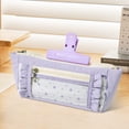 thumbnail image 4 of DefiDgd Large Capacity Star Pattern Pencil Case with Clamp and Bow Edge,Durable Multi-layered Stationery Organizer Bag for Classroom Office and Travel Supplies Gift(Purple), 4 of 8