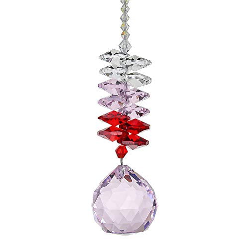 2pc Crystal Butterfly Prisms Ball Suncatcher Hanging Ornament Pendant Home Decor 