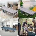 thumbnail image 4 of Extra-Wide Camping Cot with Mattress, Foldable Design, Pillow, Storage Pockets, Carry Bag, Heavy-Duty Support Up to 500 lbs (Gray 2-Pack), 4 of 6