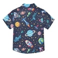 thumbnail image 2 of Dailycode Small Short Sleeve Button Down Shirts Space Stars Planet Rocket Casual Shirt 3-10 Years, 2 of 9