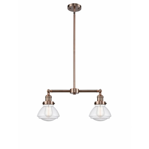 Innovations 209-AC-G324-LED Olean 2 Light Chandelier part of the Franklin Restoration Collection, Antique Copper