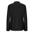 thumbnail image 4 of Olyvenn Double-Breasted Stand Collar Jacket for Women Dressy Slim Fit Business Casual Long Sleeve Cardigans Jacket Black L, 4 of 4