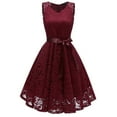 thumbnail image 1 of QIPOPIQ Robes Midi pour Femmes à Étages à Manches Courtes Vintage Princesse en Dentelle Florale Robe d'Été Cocktail à Col en V Robe Trapèze de Soirée Offres 2023, 1 of 4
