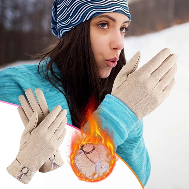 Fiudx Guantes de Invierno, Terciopelo Alemán, Compatibles con Pantallas Táctiles, Forro Polar Cálido, Palma Antideslizante, Resistentes Al Agua y a La Nieve, para Deportes Al Aire Libre, Lavables a M