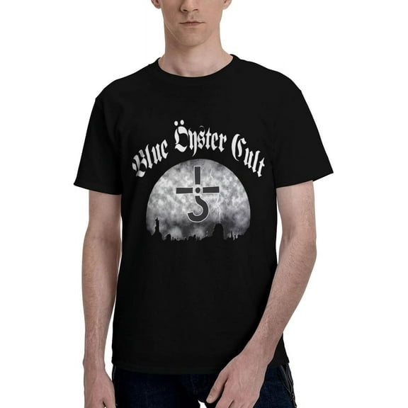 Blue Rock Oyster Music Cult Band T Shirt Man's Casual Tee Classic Round Neck Short Sleeve Shirts