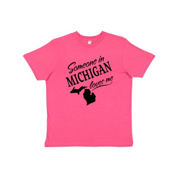 Inktastic Someone in Michigan Loves Me Youth T-Shirt