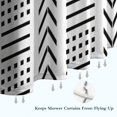 thumbnail image 6 of White Geometric Diamond Chevron Pattern Shower Curtain 84"x72" ,Bathroom Decorative Shower Curtains Set with 12 Hooks,Modern Waterproof Washable Shower Curtain, 6 of 6