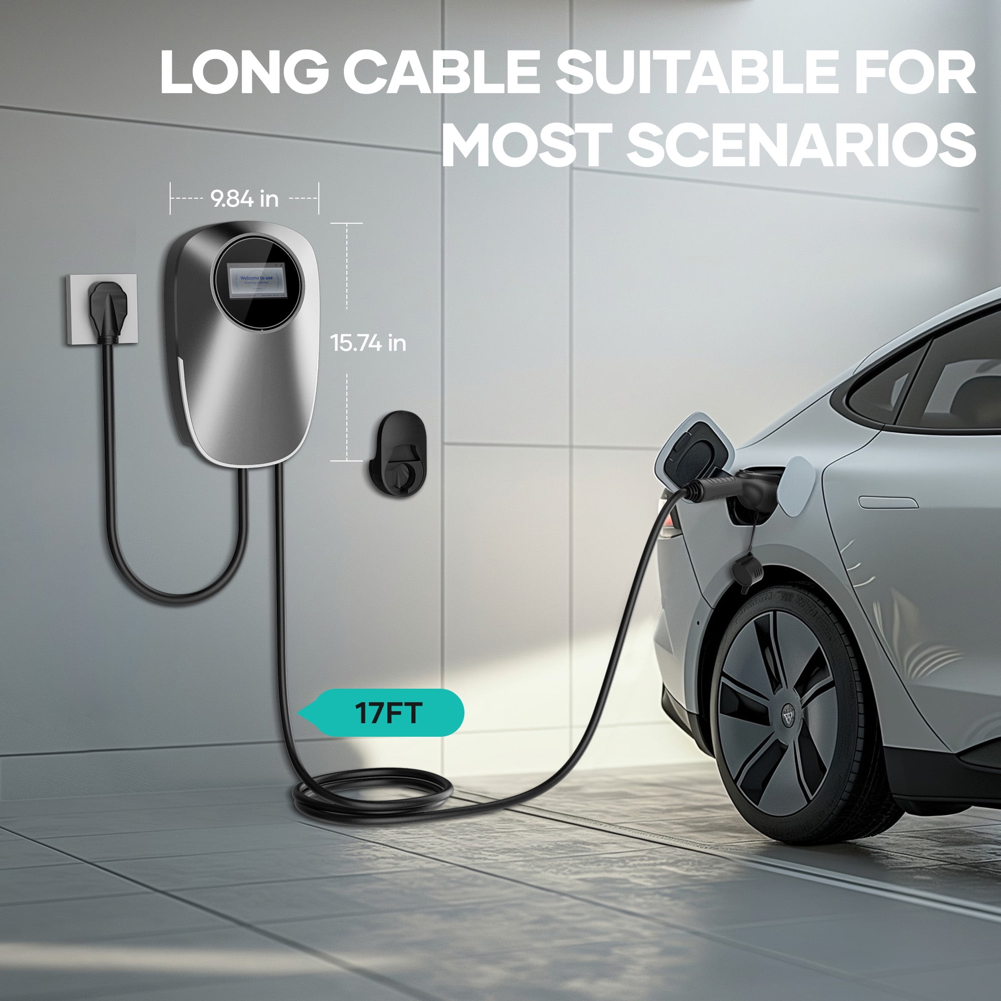 Naipo EV Charger  Level 2 Electric Vehicle Charging Station Max 48A 10.86KW  Electric Car Charging 240V with NEMA 14-50 Plug Suitable for All J1772 EVs