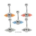 thumbnail image 1 of 16G Belly Button Ring with Acrylic and Surgical Steel Spikes, 1 of 1