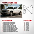 thumbnail image 6 of Front Driver Side Power Window Regulator Fit for 2001-2006 Chevrolet Silverado 1500 3500, Avalanche Suburban GMC Sierra 1500 2500 3500 Yukon XL Cadillac Escalade, 6 of 7