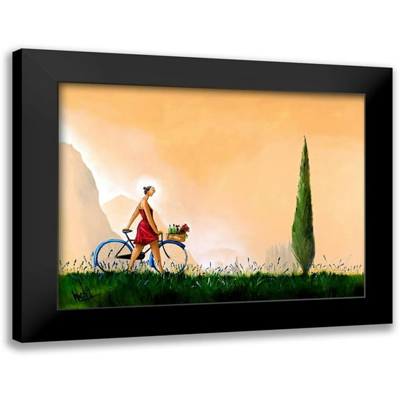 West, Ronald 14x12 Black Modern Framed Museum Art Print Titled - Strolling Angel