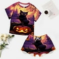 thumbnail image 4 of Halloween Ghosts Horror Pumpkin Pajamas Set Womens Loungewear Sleepwear 2 Piece PJ Sets, 4 of 7