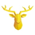thumbnail image 1 of Escultura de cabeza de ciervo de resina, estatua de animal, figuritas, montaje en pared, obra de arte, colgante de alce Amarillo, 1 of 7