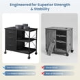 thumbnail image 5 of CONCETTA 3-Drawer Rolling File Cabinet with Open Shelf, Fabric Filing Storage for Home Office，Black, 5 of 5