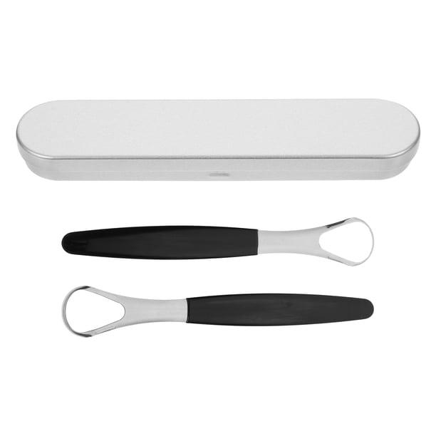1 juego de raspador de lengua de acero inoxidable de lengua raspador de lengua portátil con caja