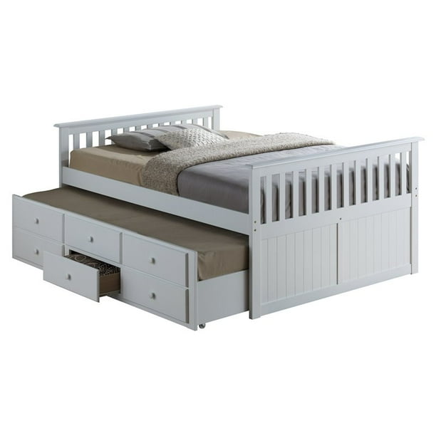 Storkcraft Marco Island Full Captain S Bed With Twin Trundle In White Walmart Com Walmart Com