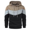 thumbnail image 3 of AnuYalue Men's Fashion Sweatshirt Novelty Color Block Hoodie Casual Loose Fit Long Sleeve Coat Winter Fall Warm Overcoat, 3 of 4
