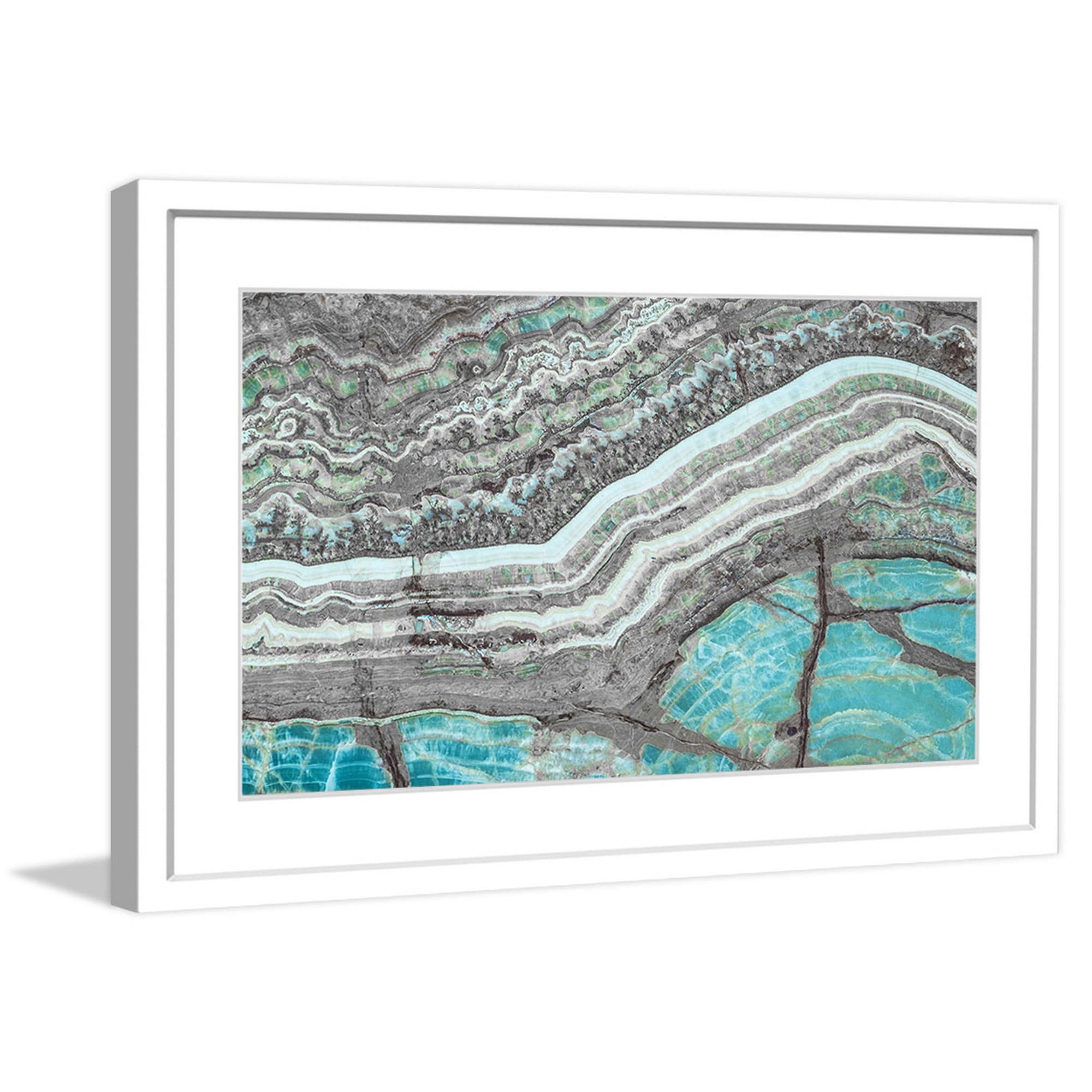 "Aqua Layers" Framed Painting Print