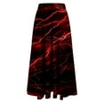 thumbnail image 4 of Nmnitkp Skirts for Women Halloween Print Women's Pleated Skirt Chiffon Elastic Waist A-Line Midi Length Skirt Fashionable Trends Maxi Skirt, 4 of 6
