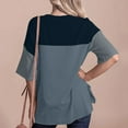 thumbnail image 6 of Patlollav Womens Tshirts Under $10, Women's Summer Round Neck Shirt Fashion Versatile Casual Color Block Short-Sleeve Blouse, 6 of 6