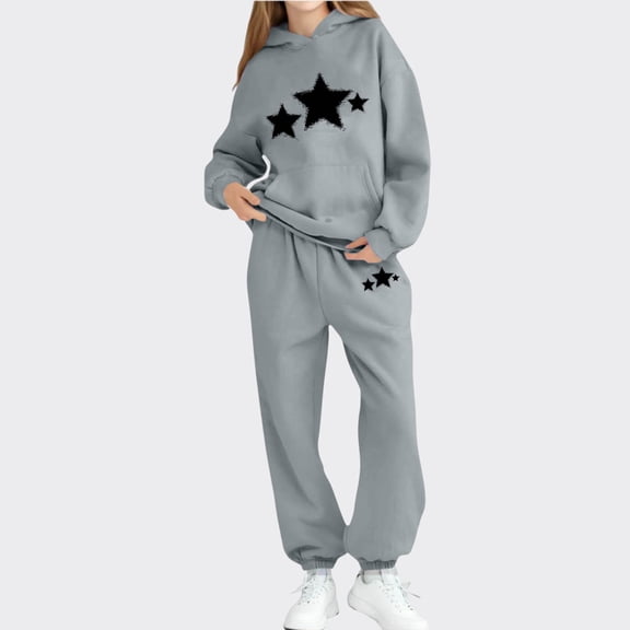 NAISIBABY Boys Girls Sets (2-13T), Fleece Lined Hoodie and Tapered Sweatpant Fall Winter Fashion Casual Outfits 2-Piece Gray 12T