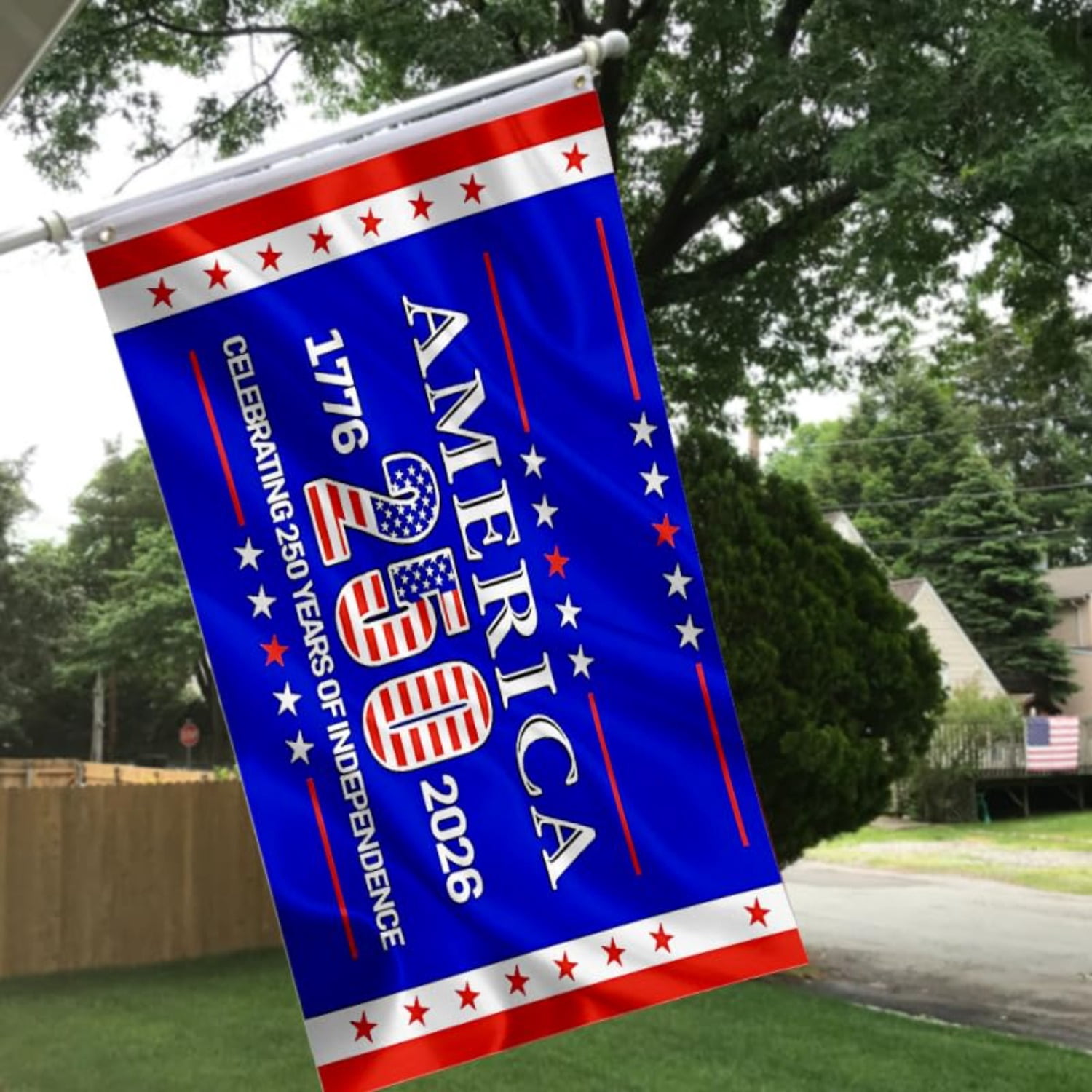 250 Anniversary USA Flag Double Sided 3-Ply 250 Year American Anniversary Flag Heavy Duty - UV Protection & Fade Resistant & 2 Brass Grommets - 250 Years of Freedom