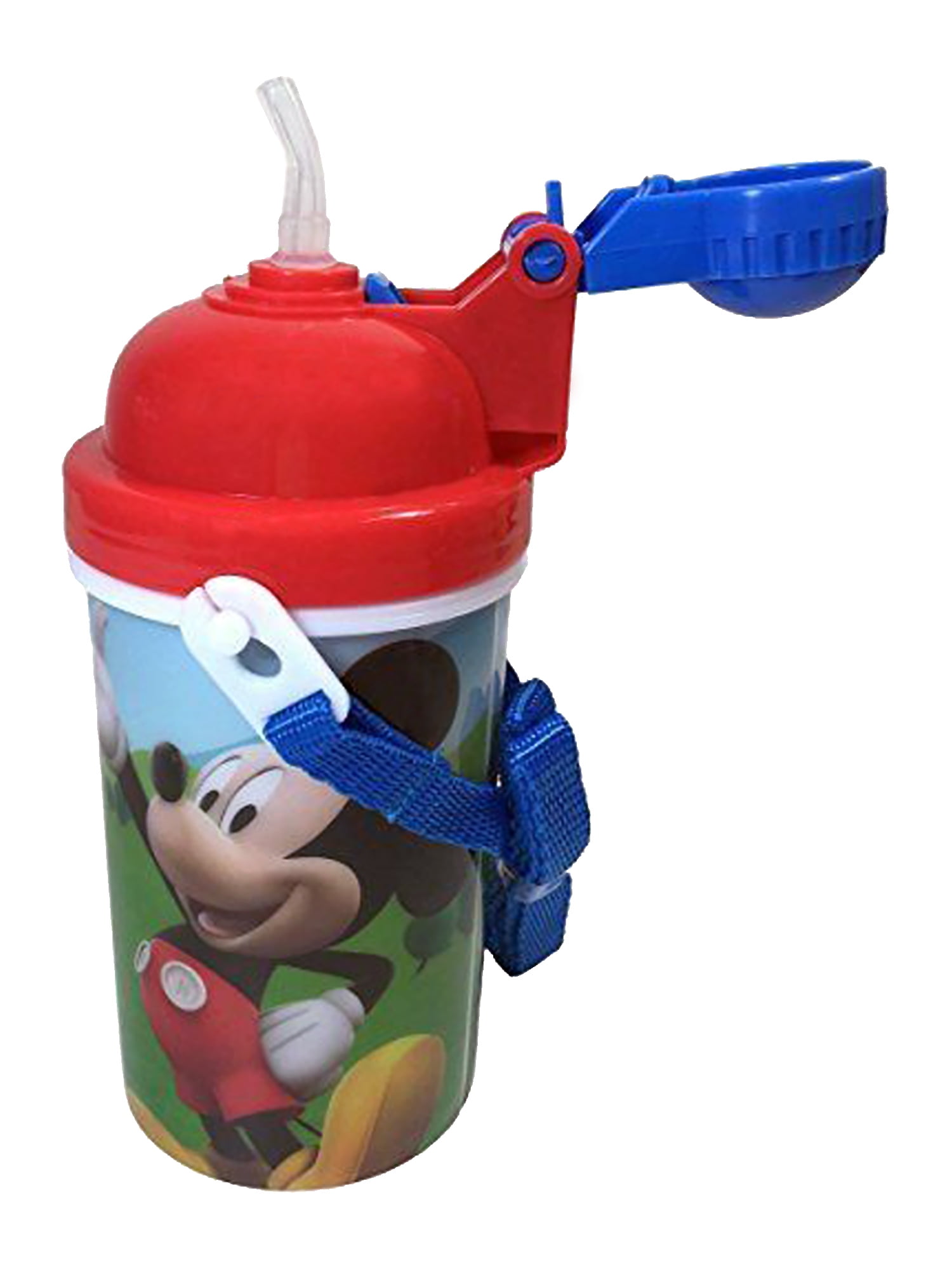 NEW Disney Store Mickey Mouse Goofy Chip Dale Canteen Water Bottle Pop up Straw 