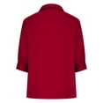 thumbnail image 5 of Endives Women's Shirt Solid Color Casual Loose Fashion Cotton Linen Long Sleeve Collar Button Shirt Spring Outfit, 5 of 6