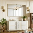 thumbnail image 3 of BEAUTYPEAK 48"x30" Bathroom Wall Mirror with Rectangular Metal Frame, Gold, 3 of 8
